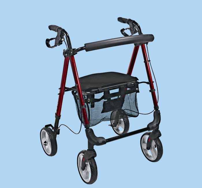 Wpożyczalnia łóżek dla chorych - podpórka rehabilitacyjna 4-kołowa, aluminiowa