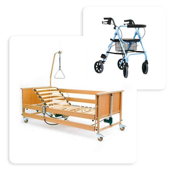 Łóżka rehabilitacyjne - zestaw łóżko rehabilitacyjne i chodzik